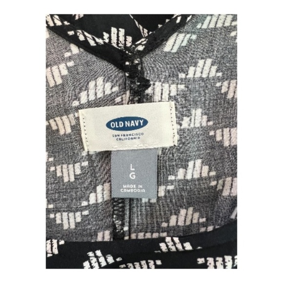 β¨ EUC Old Navy Black White Chevron Jumpsuit w/ Pockets | Size L - Picture 8 of 9